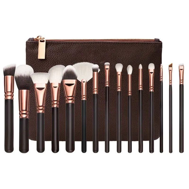 LovelyRLovely Rose Gold 15 Makeup Brush With Bag