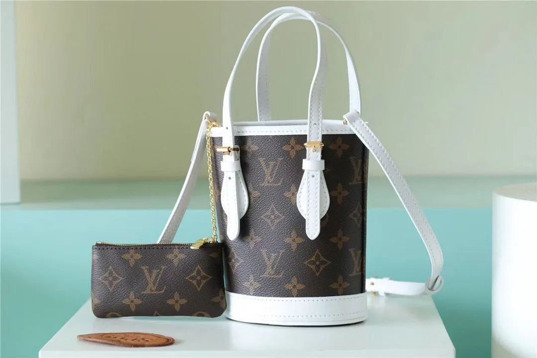 LV Nano Bucket Bag Monogram For Women Brown 6.7in/17cm LV M81489