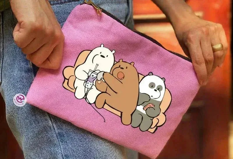 Makeup & Pencil Case-Cottons Duck - We Bear Bears