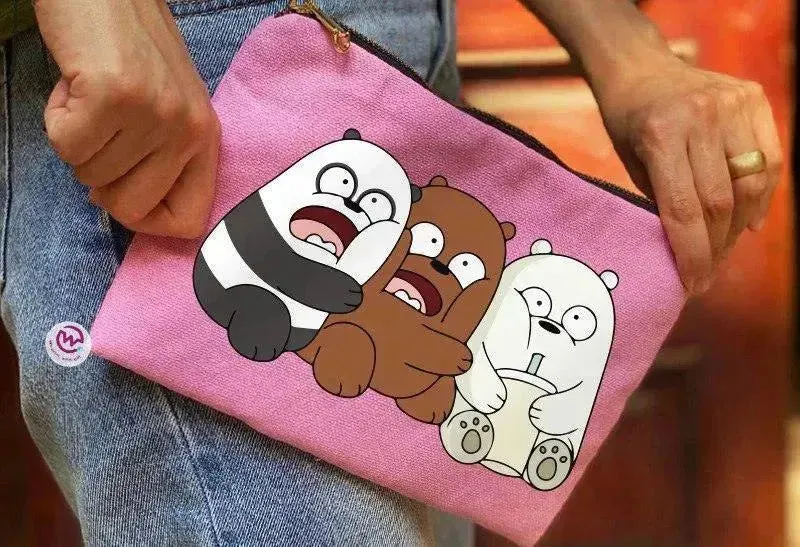 Makeup & Pencil Case-Cottons Duck - We Bear Bears