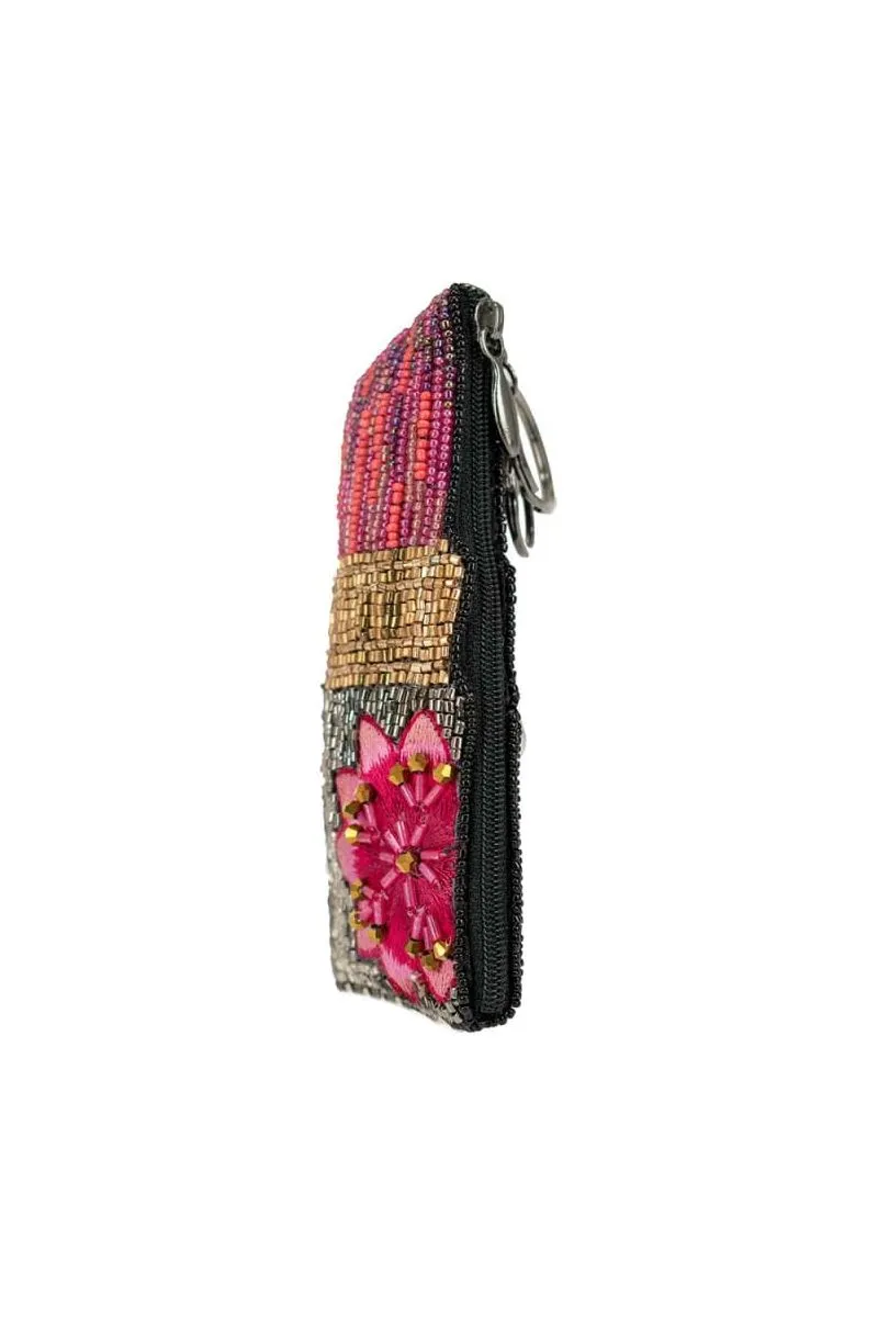 Mary Frances Glammed Up Beaded Coin Purse/Key Fob CP S001-829  | Lip Stick | Clearance Final Sale