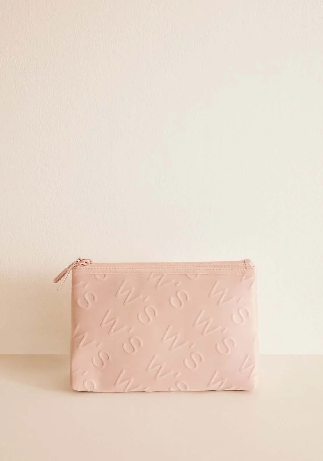 Medium double pink logo toiletry bag - Pink