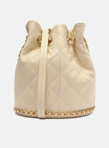 Medium Mica Leather Bucket Bag