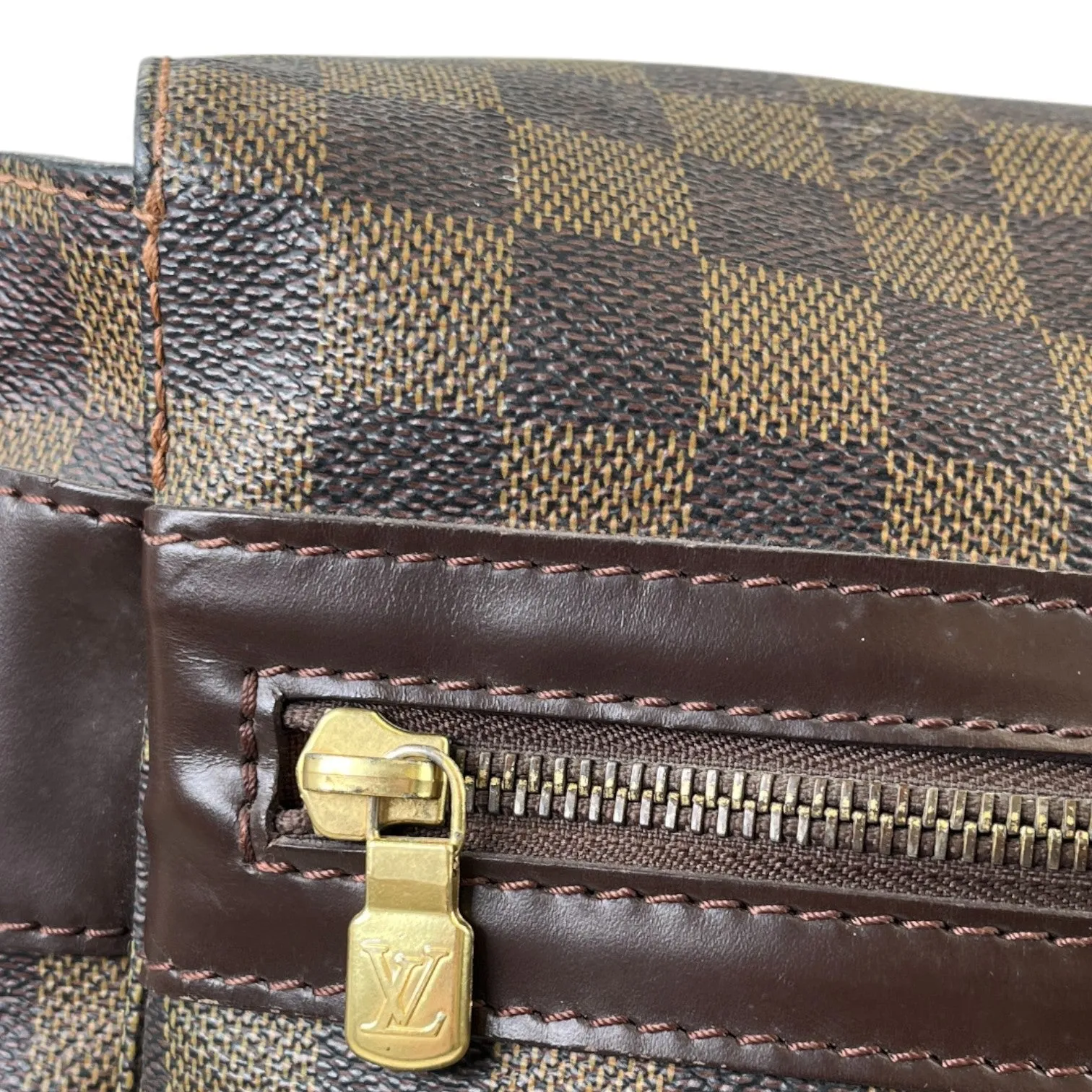 Men's Damier Ebene Bastille Messenger Bag Brown