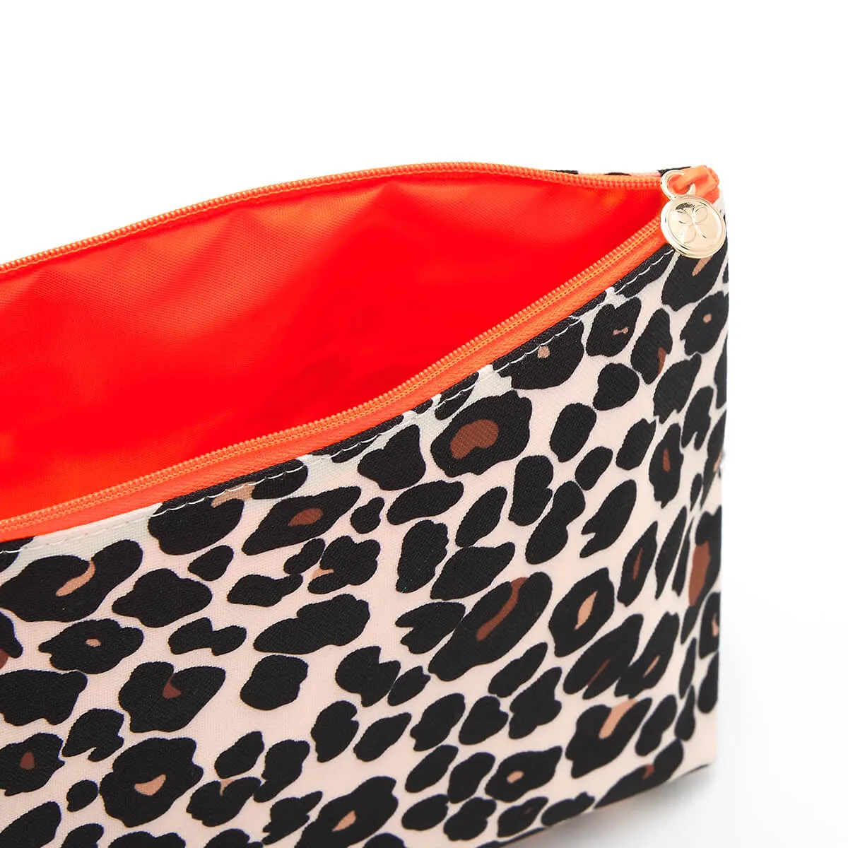 'Mia' Large Makeup Bag in Leopard Tan