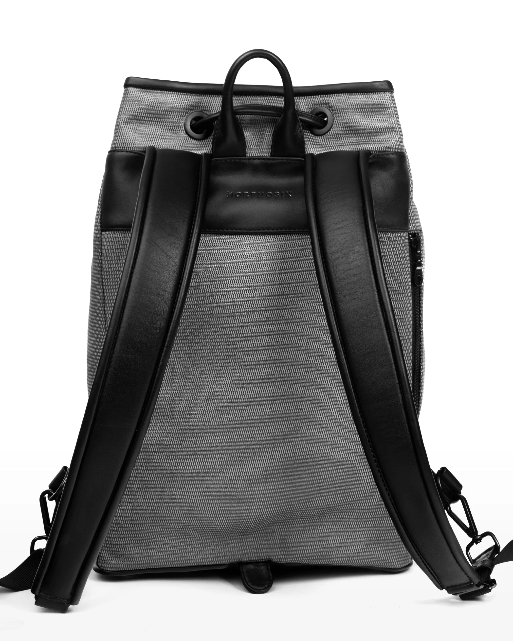 MORPHOSIX LUX UTILITY LEATHER BAG SILVER GRAPHITE