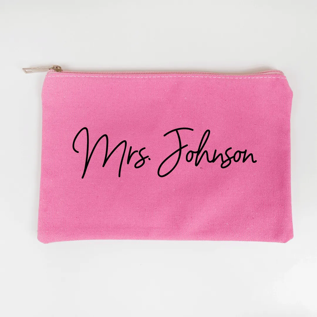 Mrs. Last Name Makeup Bag