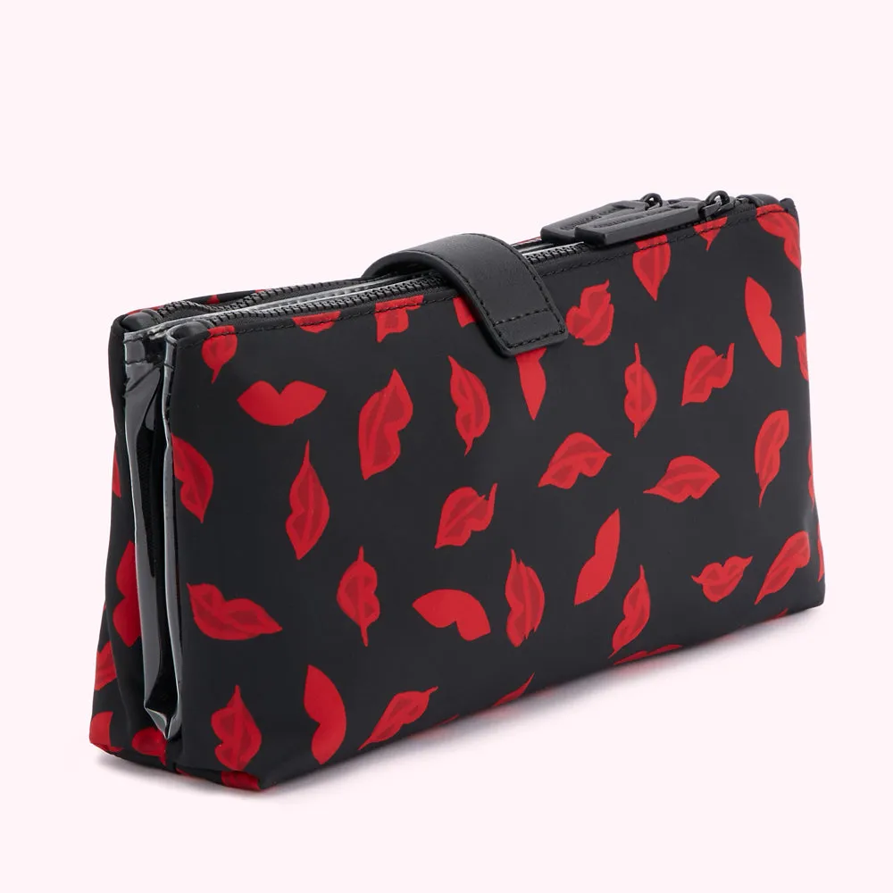 MULTI HANDPAINTED LIPS DOUBLE MAKE UP BAG