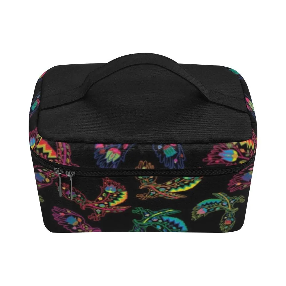 Neon Floral Eagles Cosmetic Bag/Large