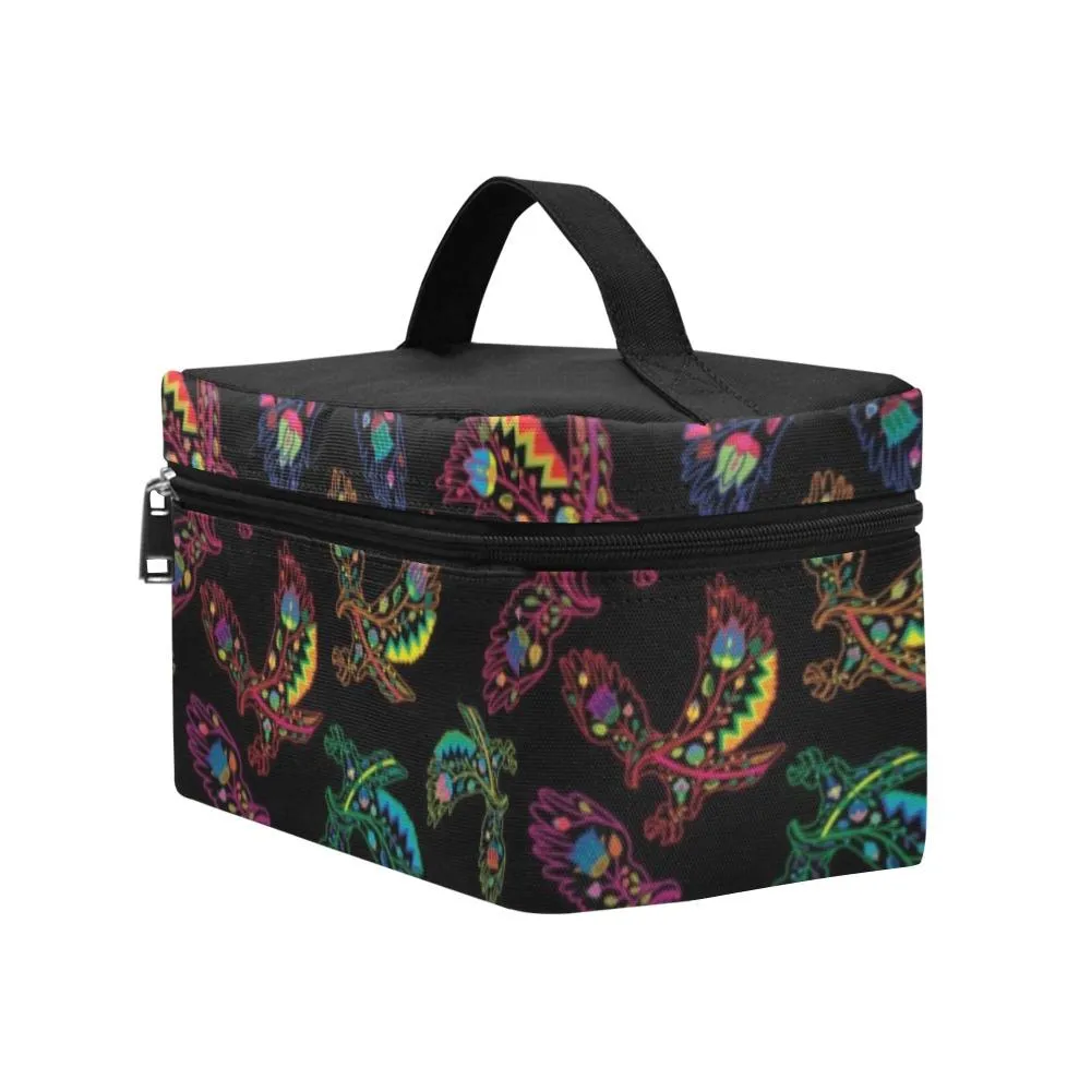 Neon Floral Eagles Cosmetic Bag/Large