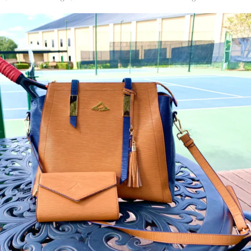 NiceAces Bala Tennis, Pickleball & Laptop Bag - Brown