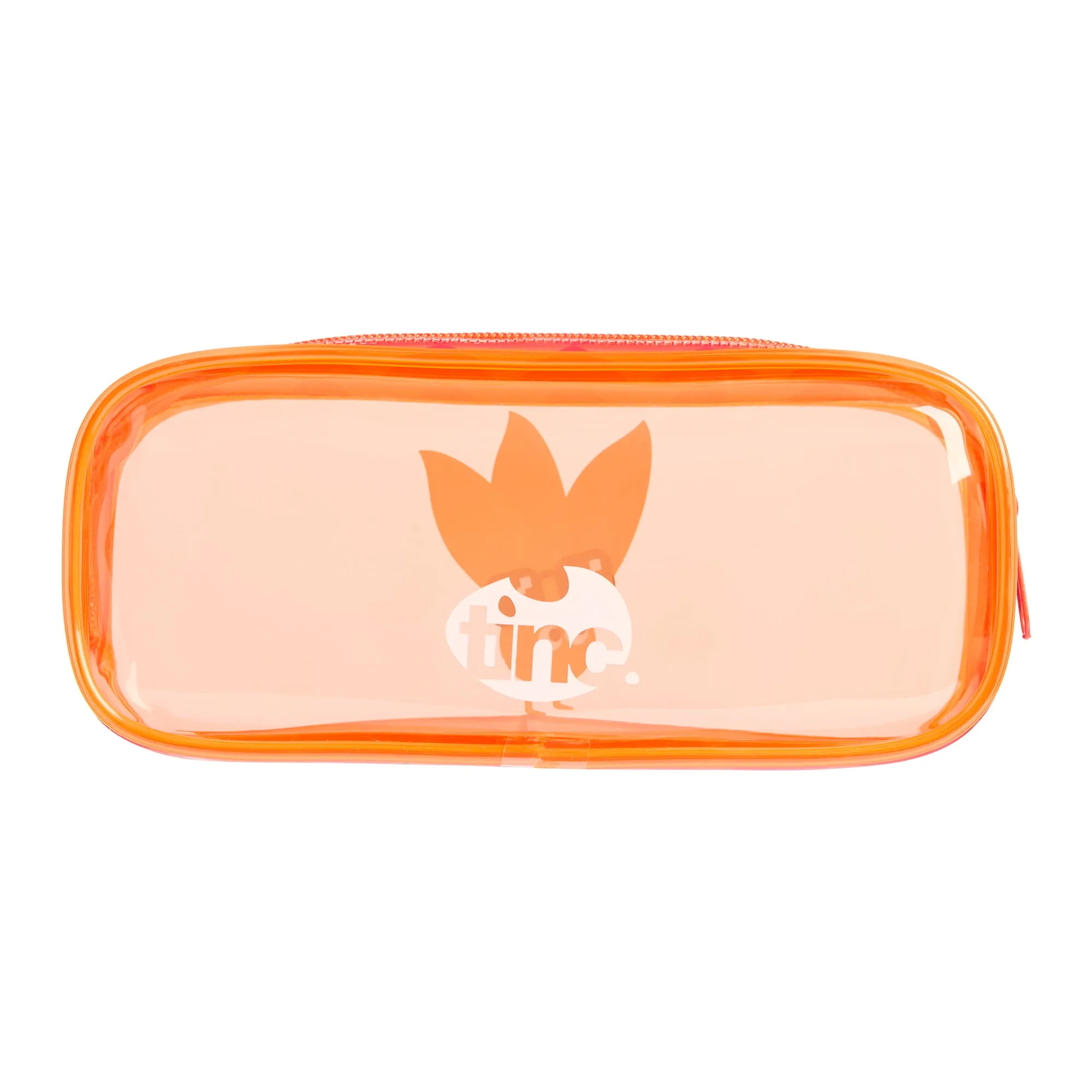 Orange PVC Pencil Case & Cosmetic Bag