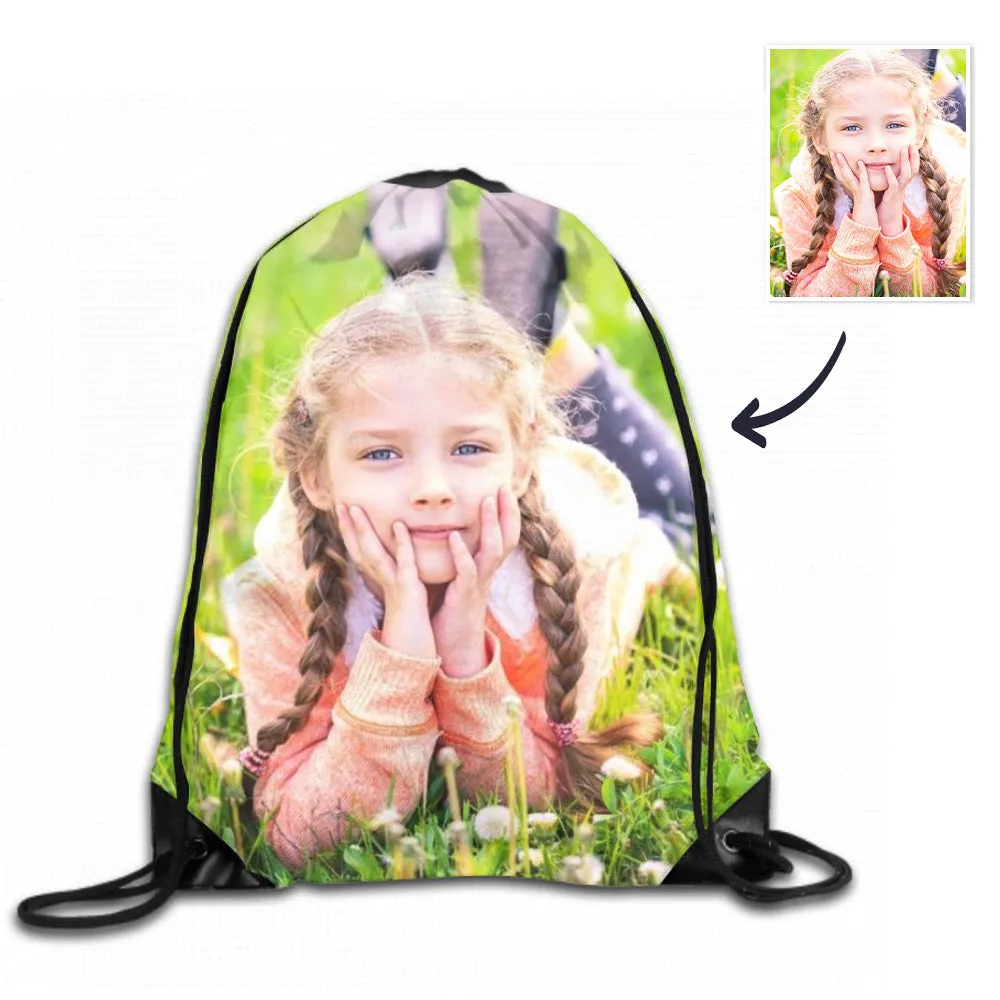 Photo Drawstring Bag Pet Bag For Supplies Drawstring Backpack