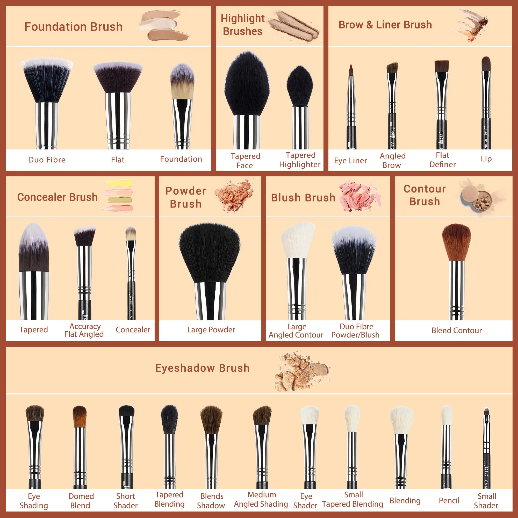 Pro Whole Makeup Brush Set 27 Pcs T133