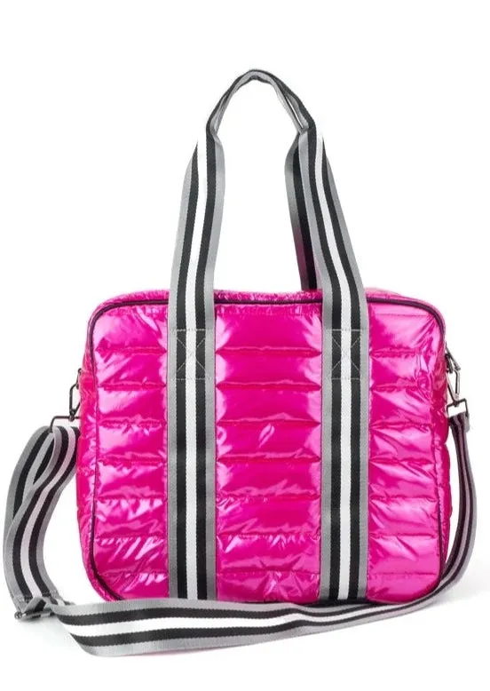 Puffer Pickleball Tote Pink with black Stripe