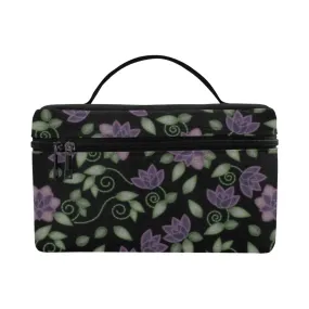 Purple Beaded Rose Cosmetic Bag/Large