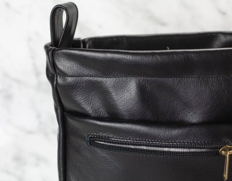 Purse Insert - Black leather