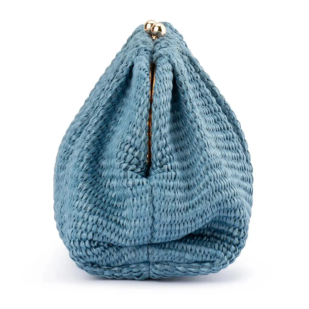 Queenie Woven Clutch in Blue