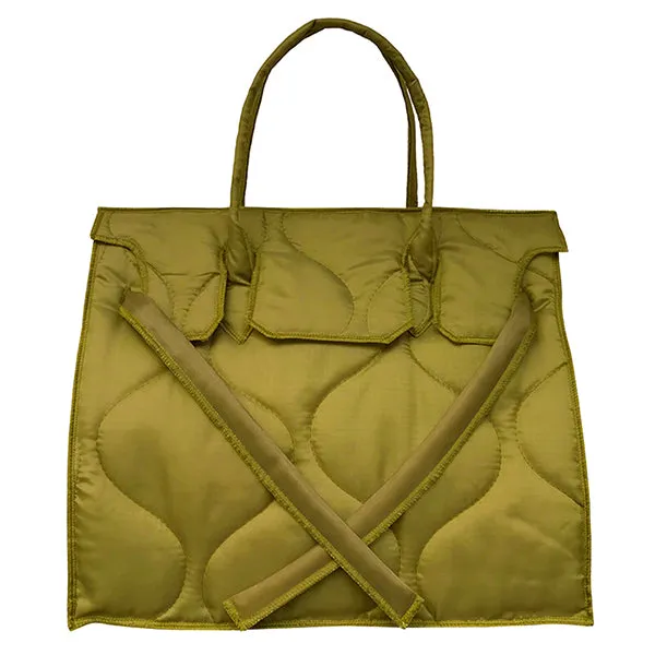 Quilted Rectangular Bag | Khaki