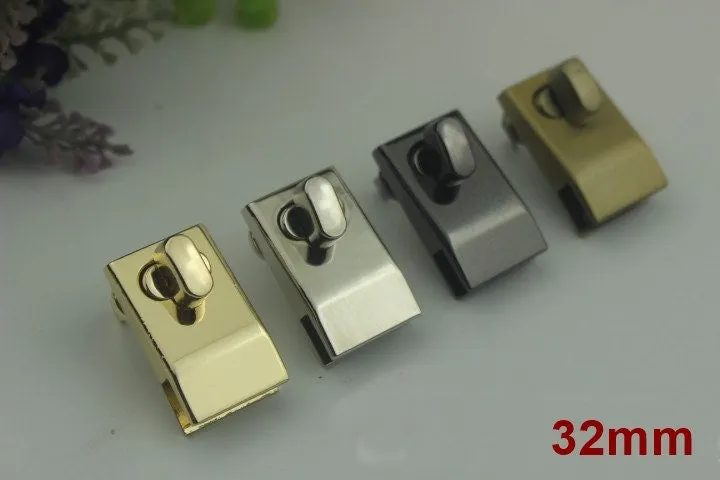 Rectangle Twist Turn Lock 32 43mm Purse Charm Organizer Luggage Hardware Gold Lock And Key Closure Small Bag Clutch Metal Accessories