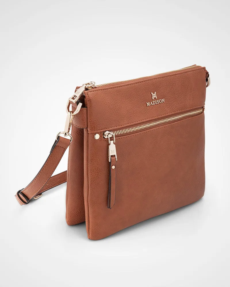 Renee Zip Top 2 Compartment Crossbody Bag