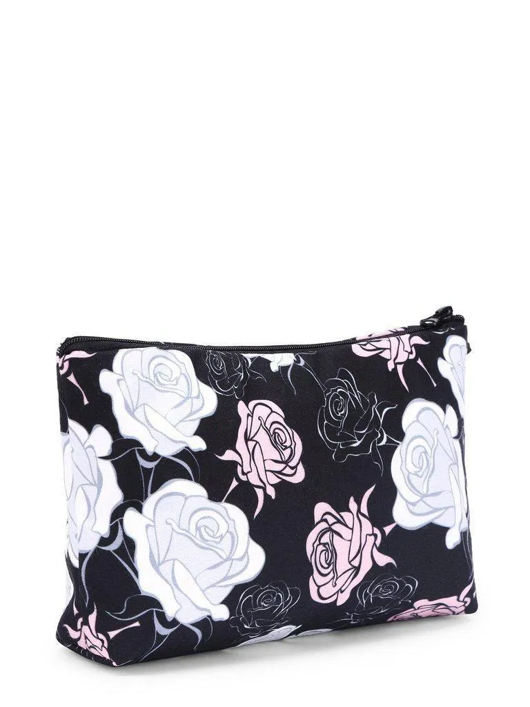 Rose Print Makeup Bag