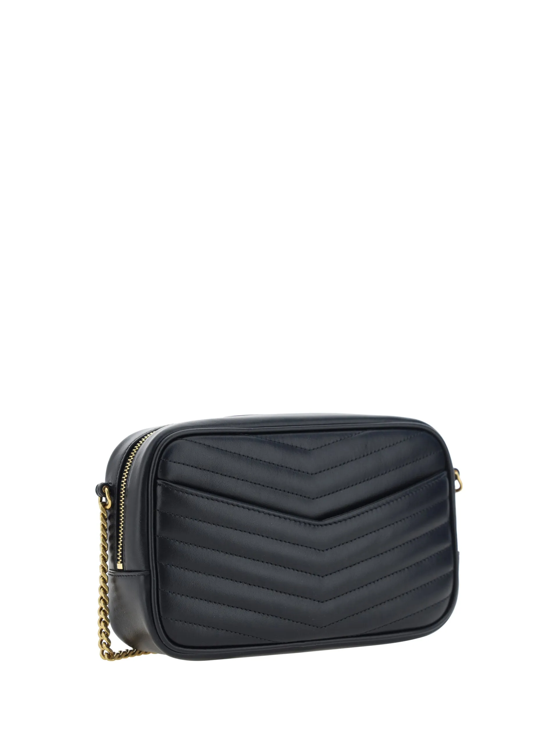 Saint Laurent Black Calf Leather Lou Small Shoulder Bag