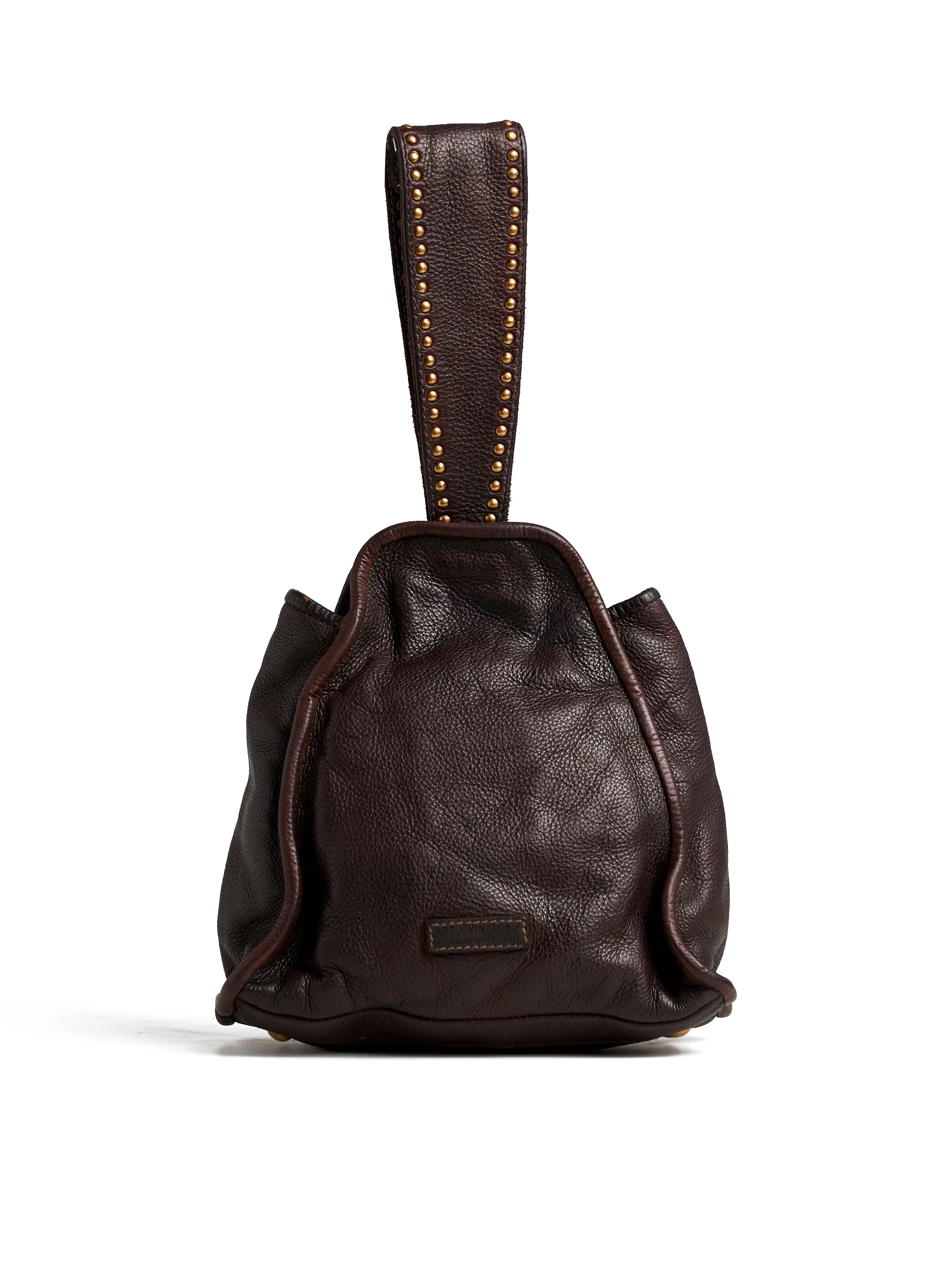 SILVIA: Brown Womens Real Leather Bucket Bag by Art N Vintage