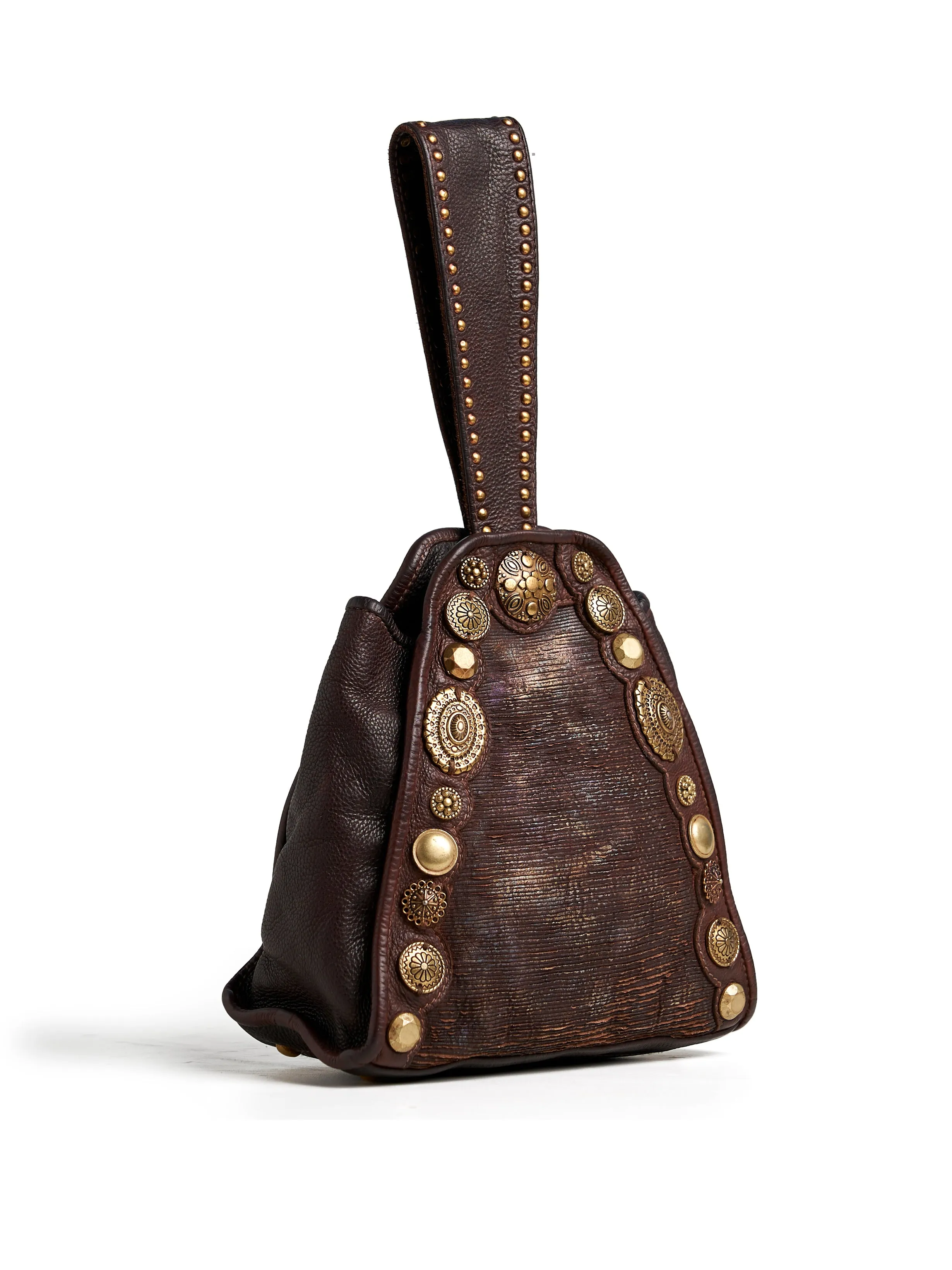 SILVIA: Brown Womens Real Leather Bucket Bag by Art N Vintage