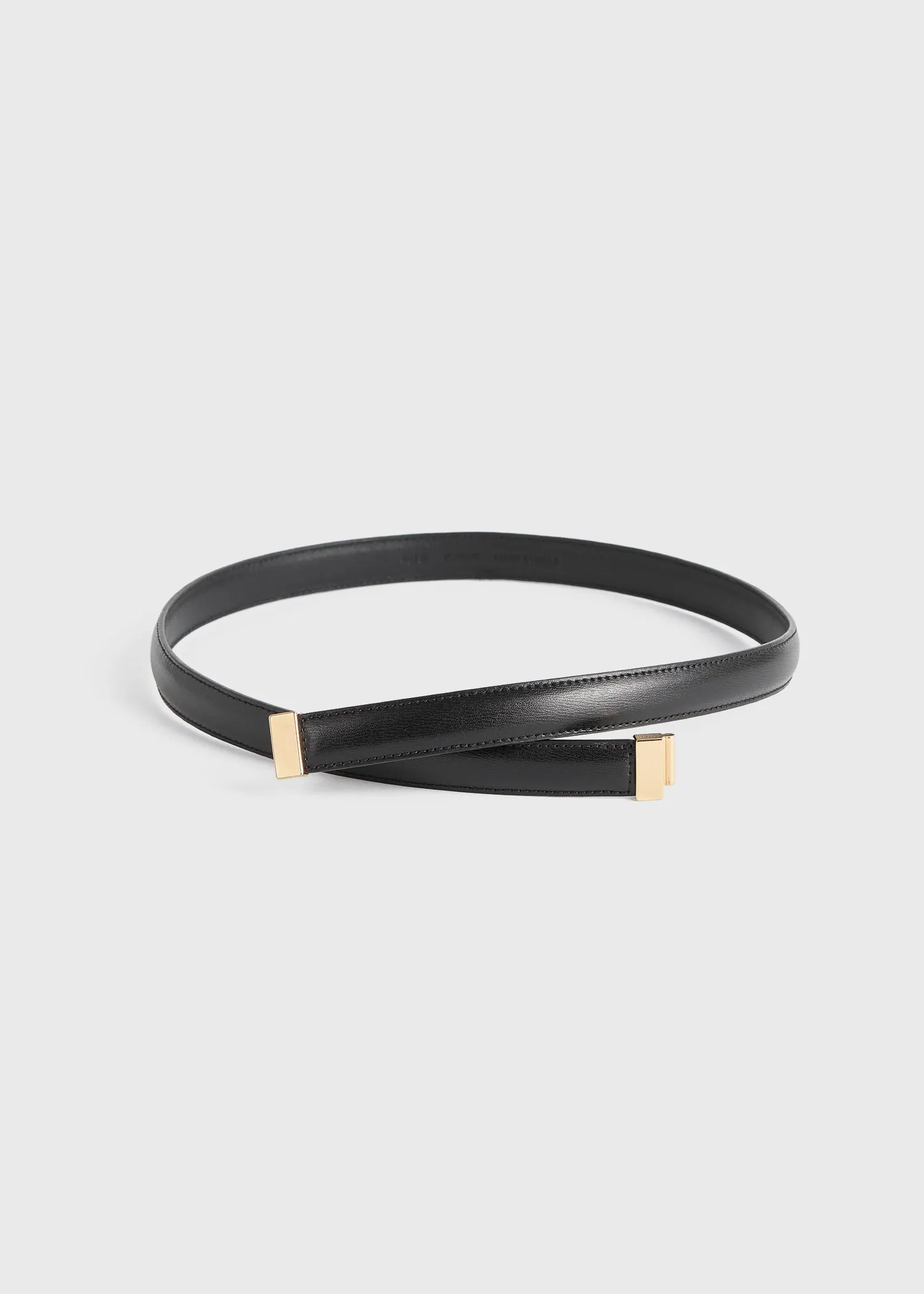 Slide clasp leather belt black