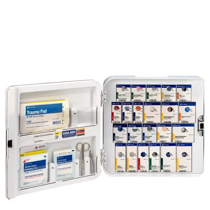 SmartCompliance Complete First Aid Plastic Cabinet With Meds, ANSI 2021 Compliant - W-91092