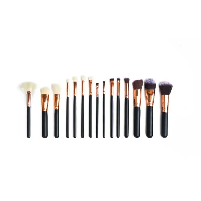 Soft 15pcs Pro Face Powder Makeup Brushes Set Eyeshader Blending Highlight Tools