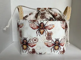 Strampunk Bees Vinyl Storage Bucket, Project Bag