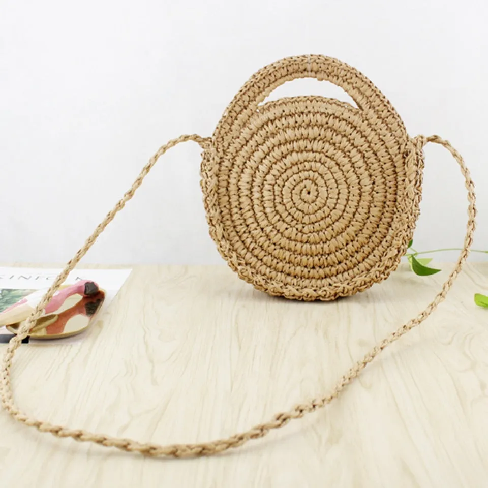 Summer Straw Handbag Wooden Handle Large Capacity Paper Rope Woven Straw Bag 2023 New Fashion Summer Vacation Travel Beach Bag