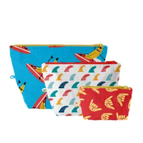 Surfs Up Cosmetic Pouch, Set of 3