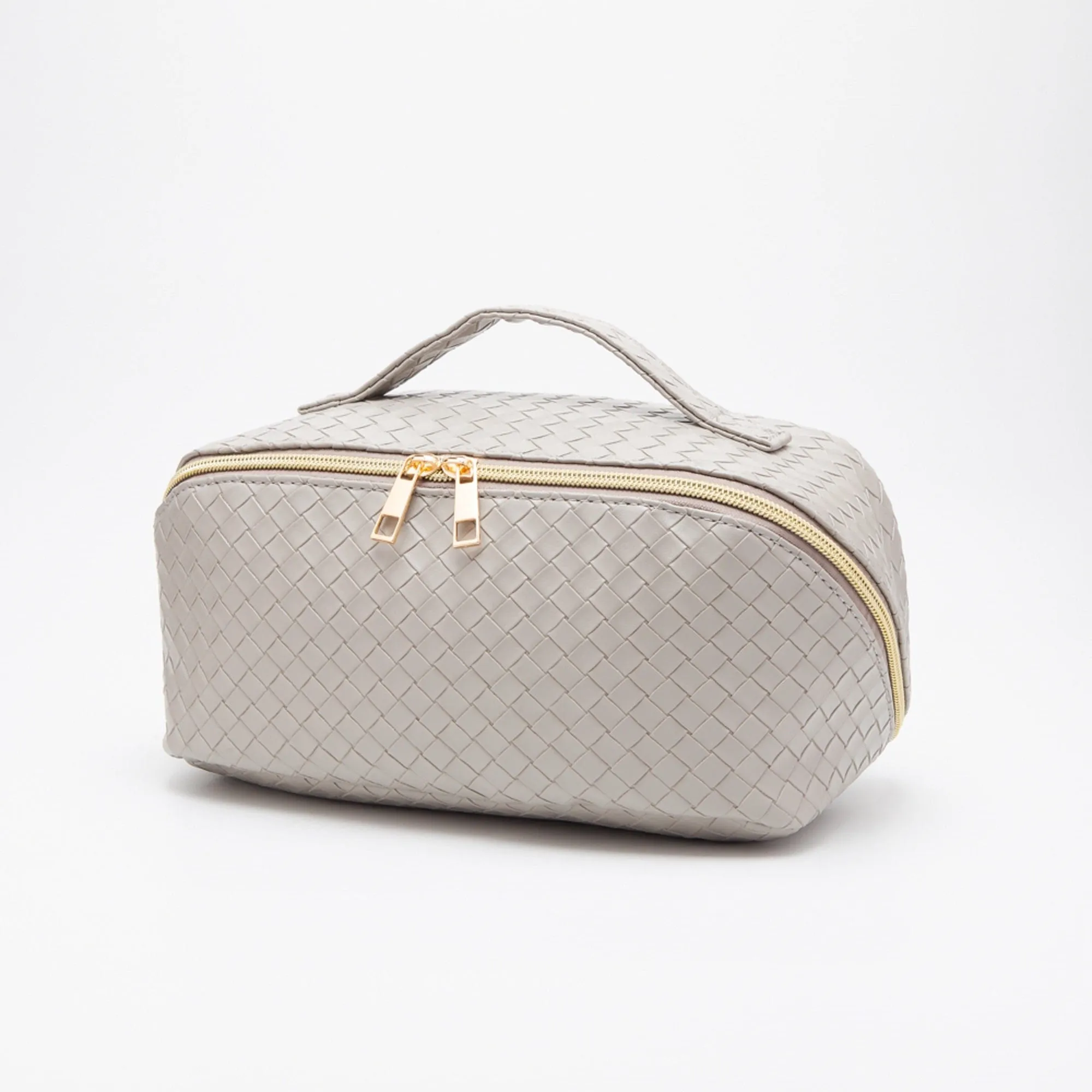 TG10541 Trixie Woven Leather Makeup/Toiletry Bag