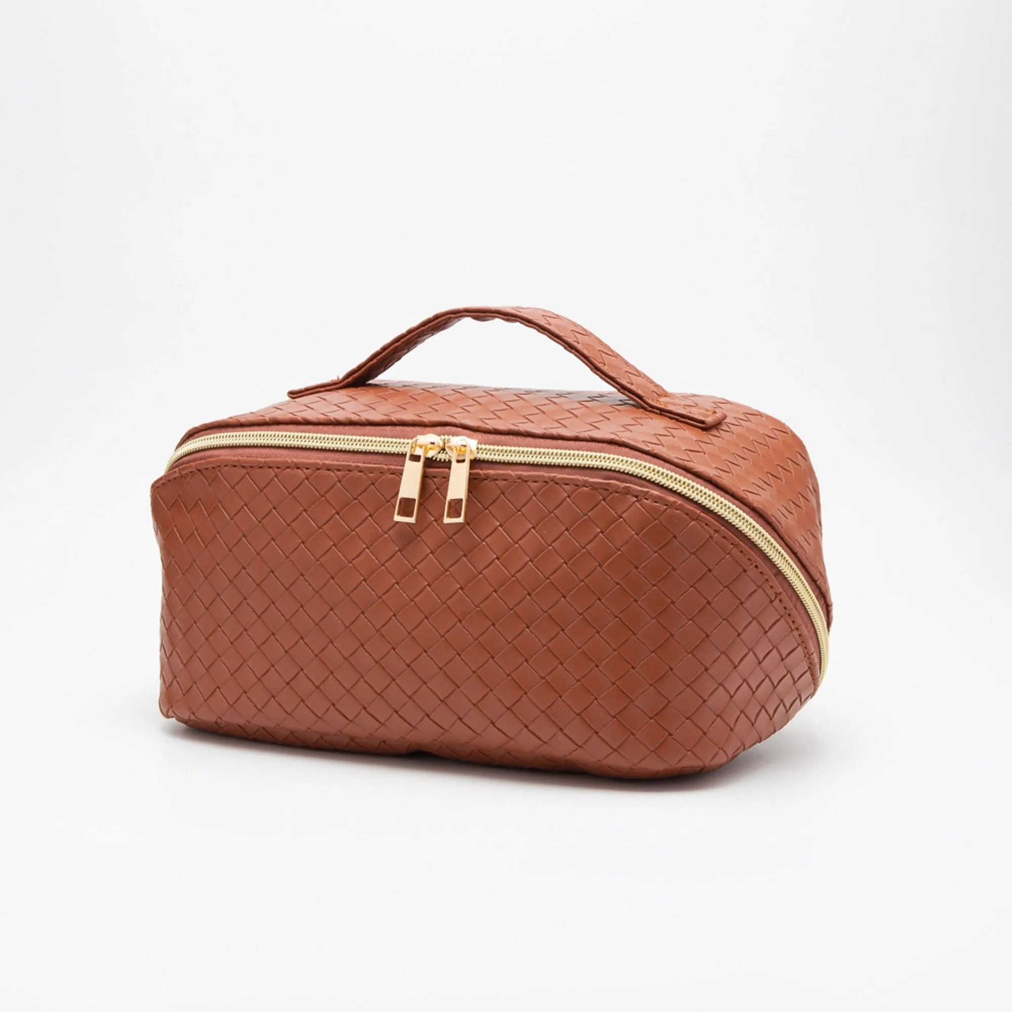 TG10541 Trixie Woven Leather Makeup/Toiletry Bag