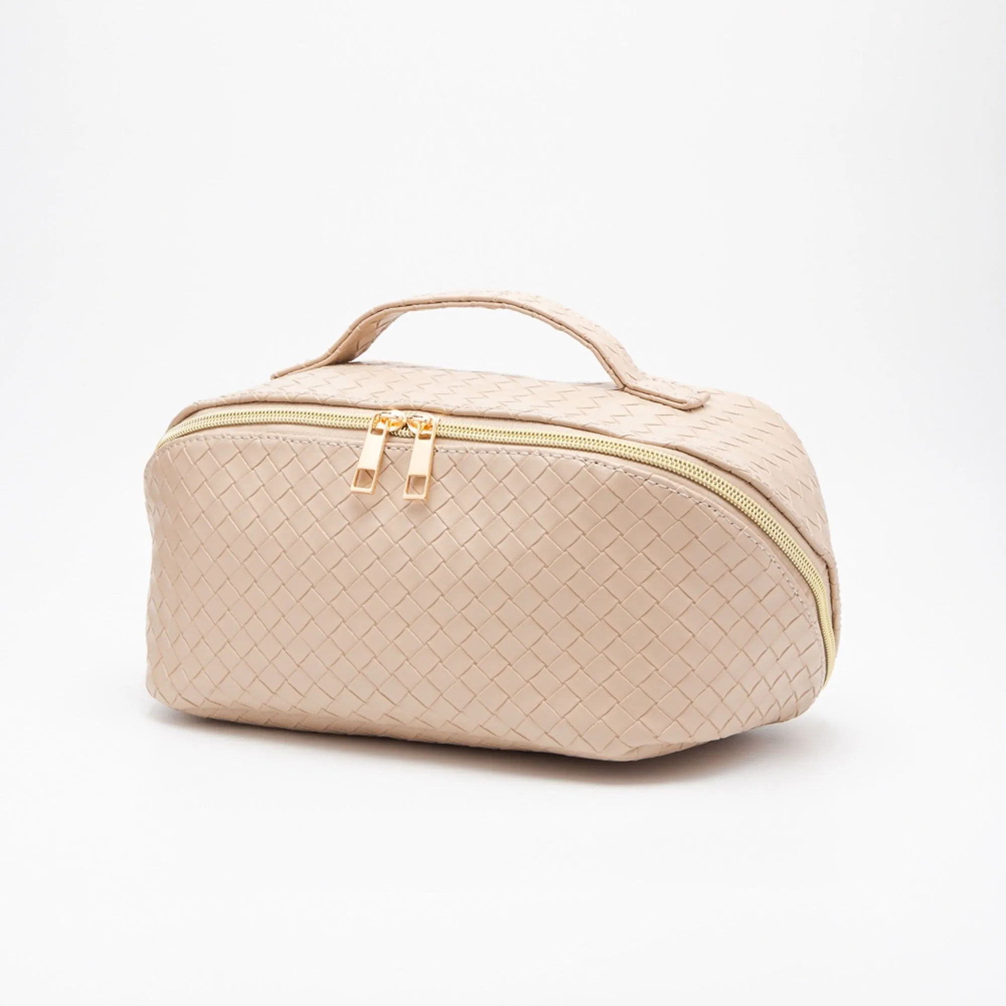 TG10541 Trixie Woven Leather Makeup/Toiletry Bag