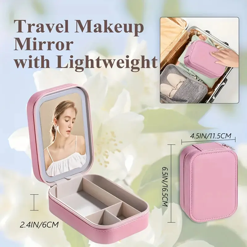 Travel Compact Touch Screen Tabletop Cosmetic Makeup Mirror with LED and 1200mAh