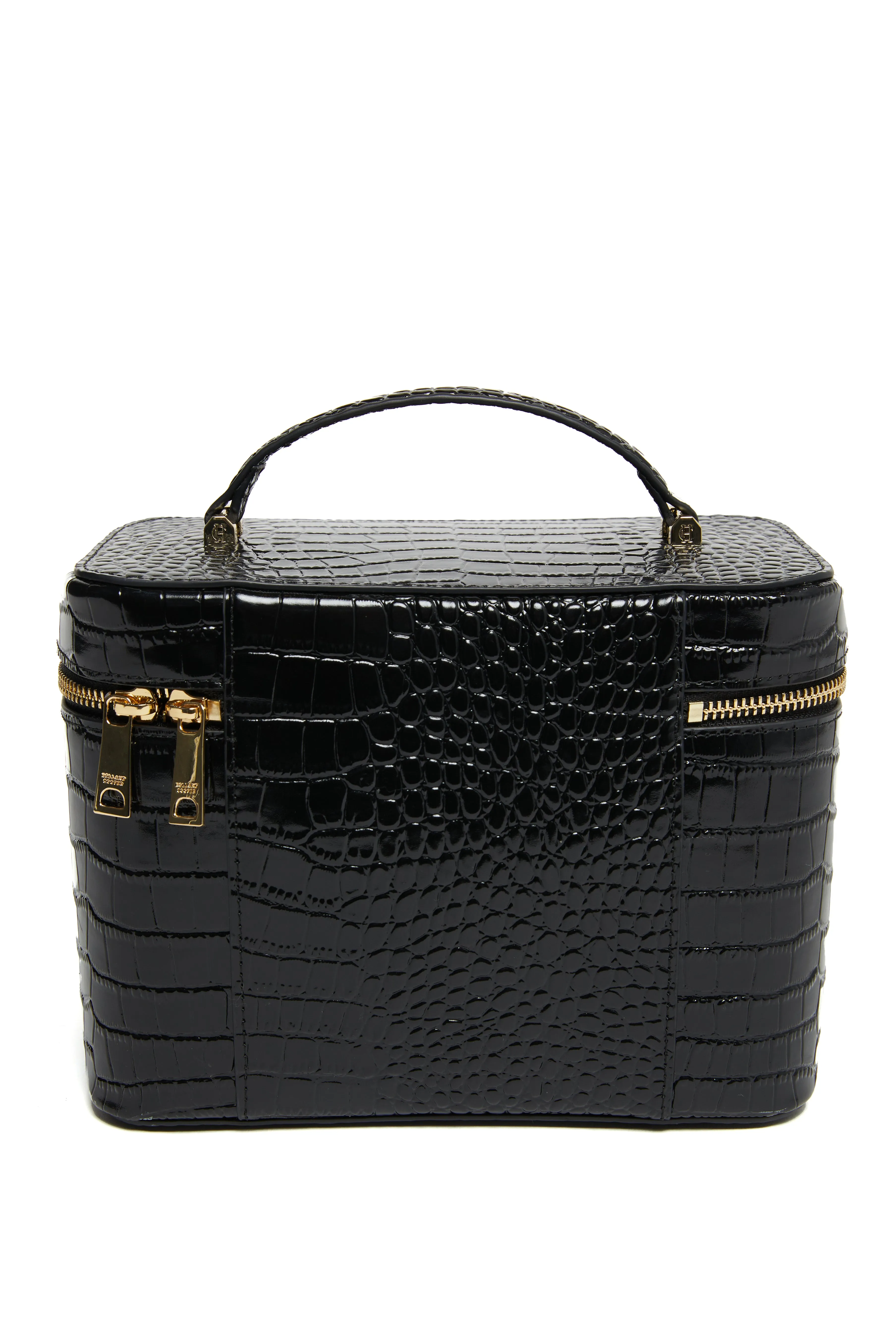 Travel Makeup Bag (Black Croc)