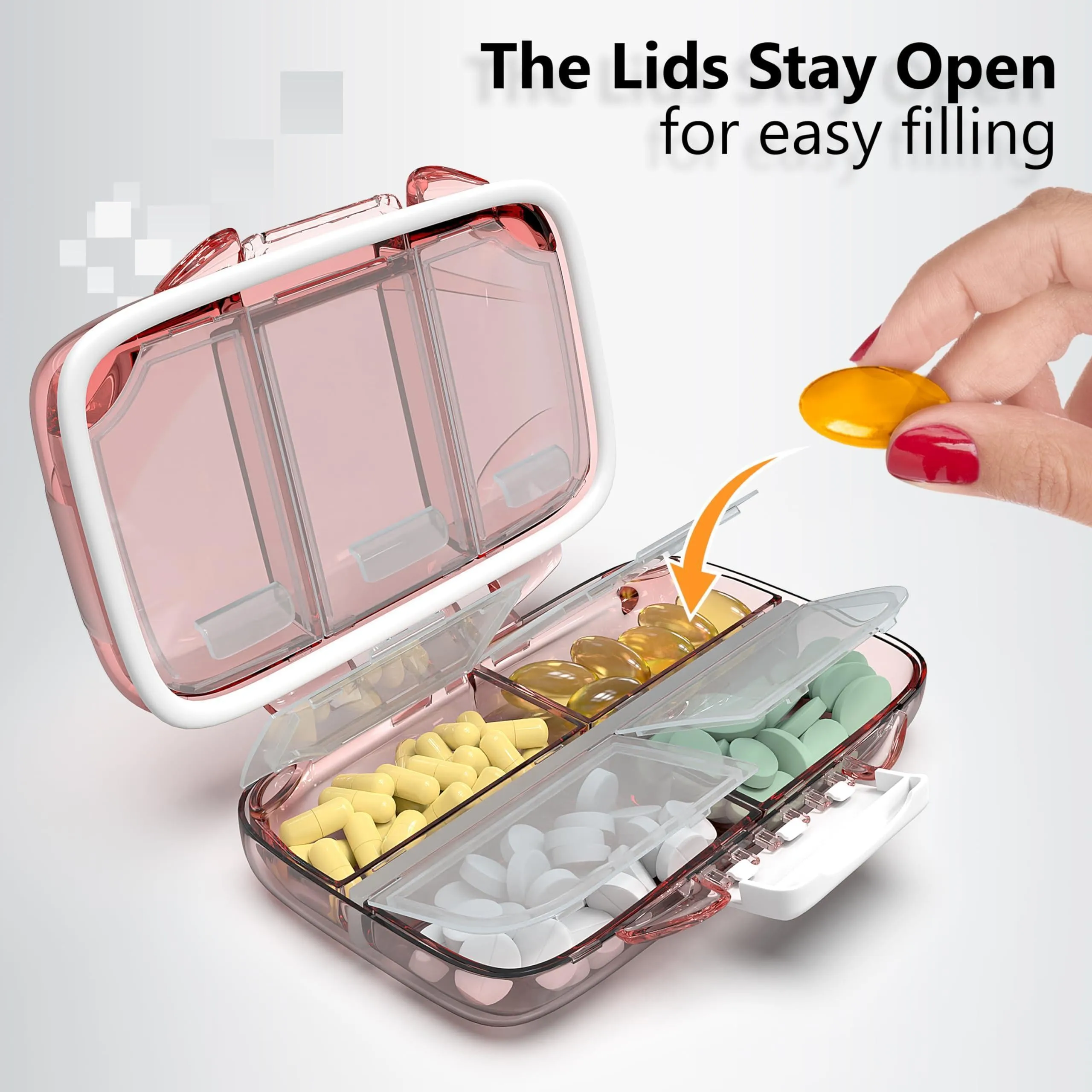 Travel Pill Organizer Moisture Proof Pill Holder Daily Medicine Organizer Box