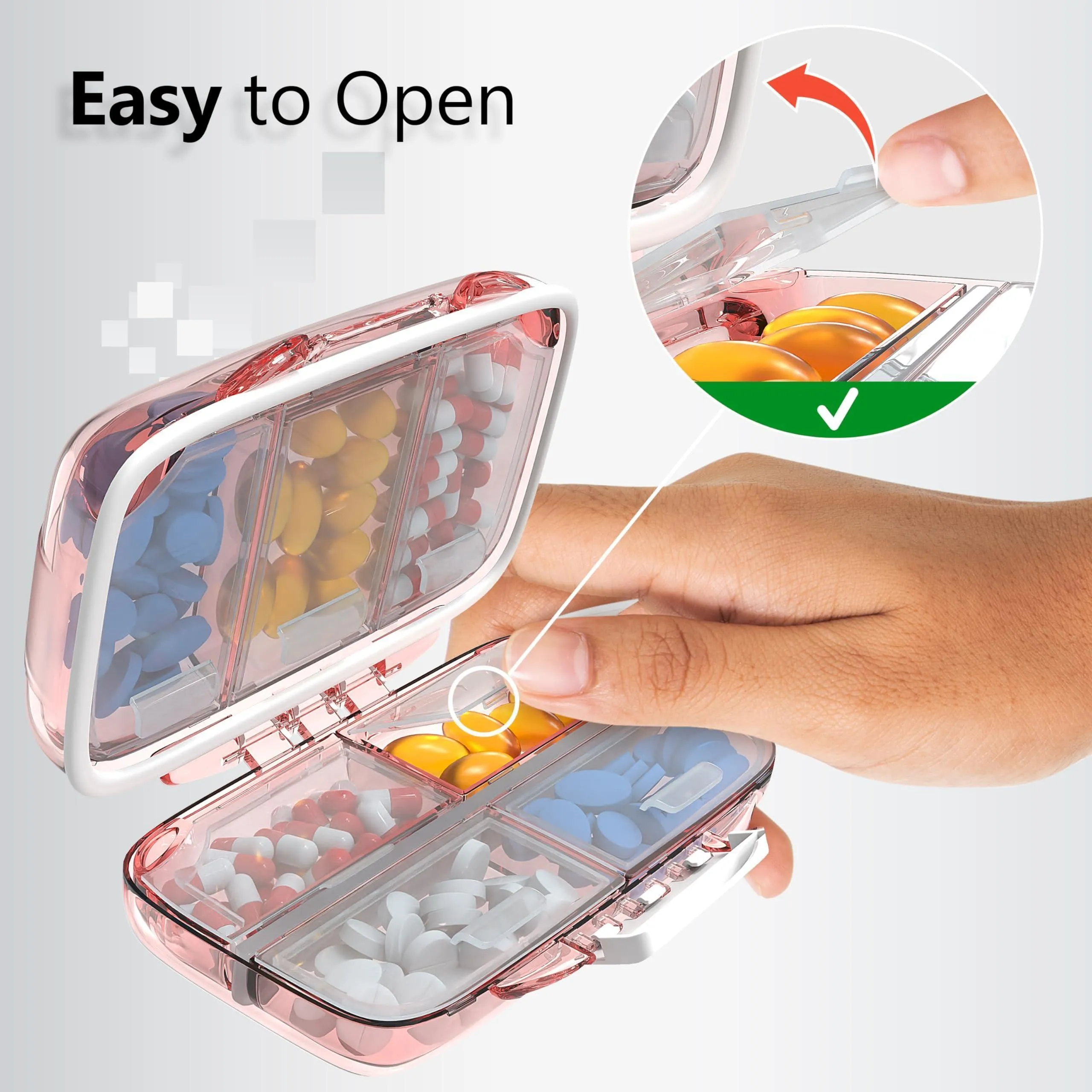 Travel Pill Organizer Moisture Proof Pill Holder Daily Medicine Organizer Box