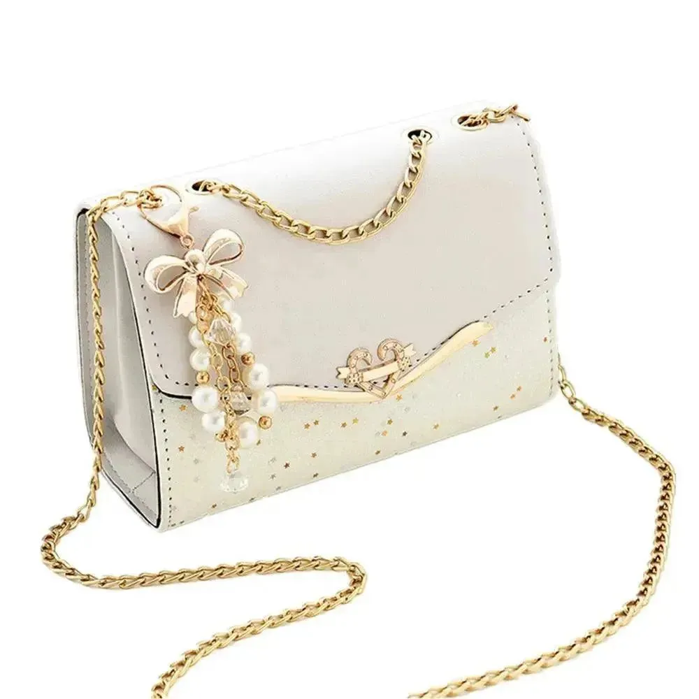 Trendy Sequin Messenger Bag for Women with Tassel Pendant