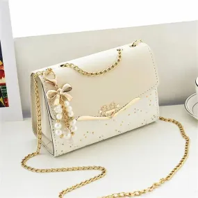 Trendy Sequin Messenger Bag for Women with Tassel Pendant