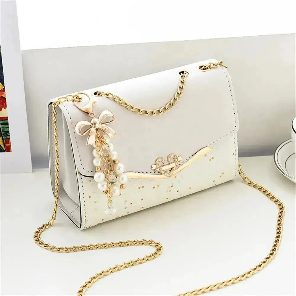 Trendy Sequin Messenger Bag for Women with Tassel Pendant