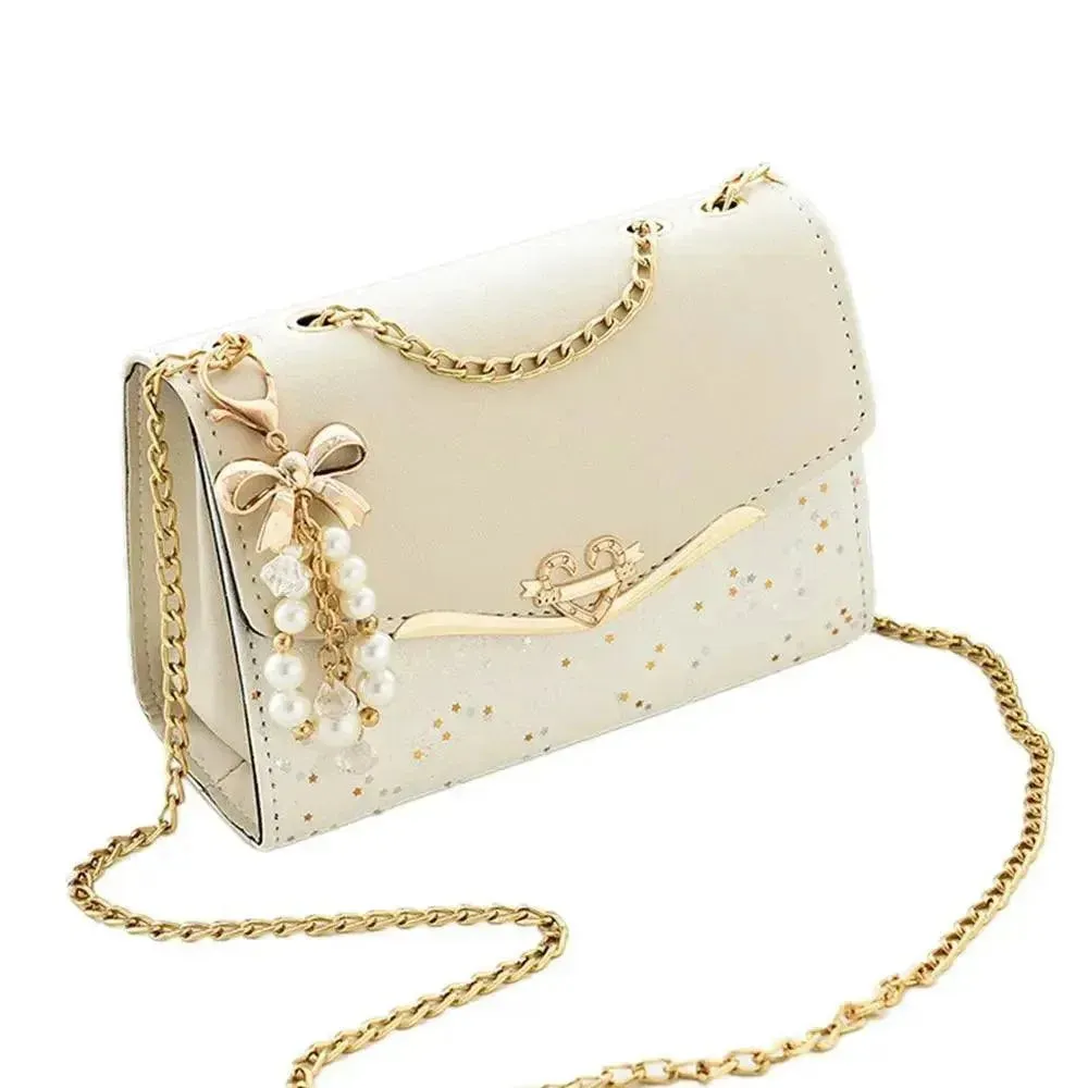 Trendy Sequin Messenger Bag for Women with Tassel Pendant