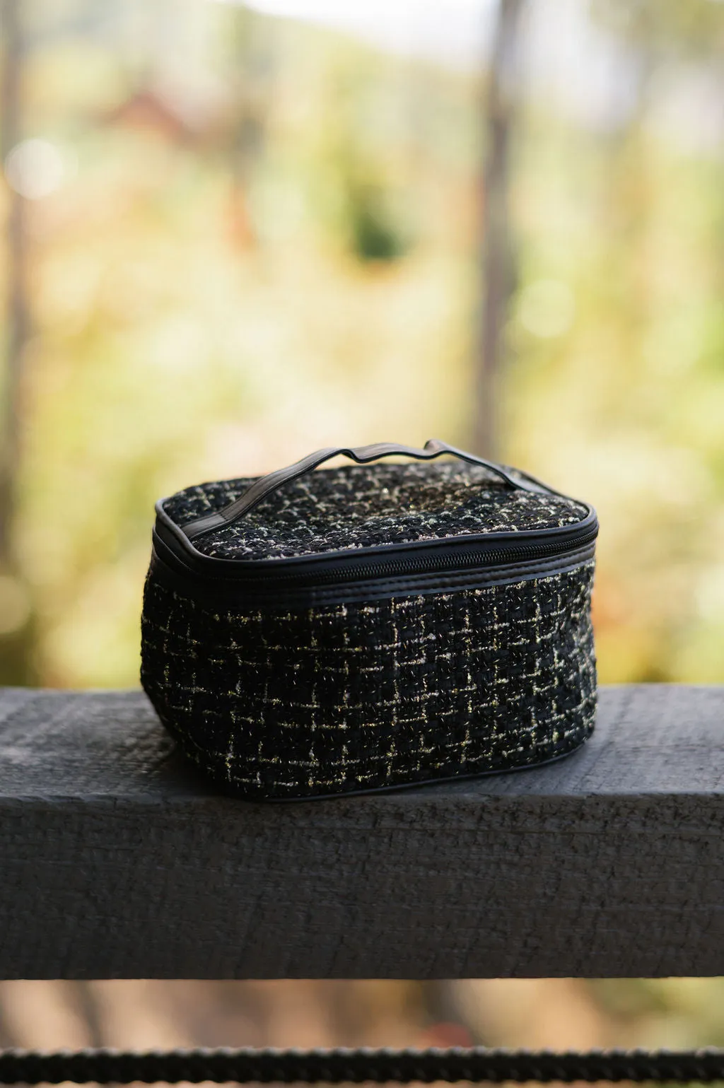 Tweed Makeup Bag-Black DOORBUSTER