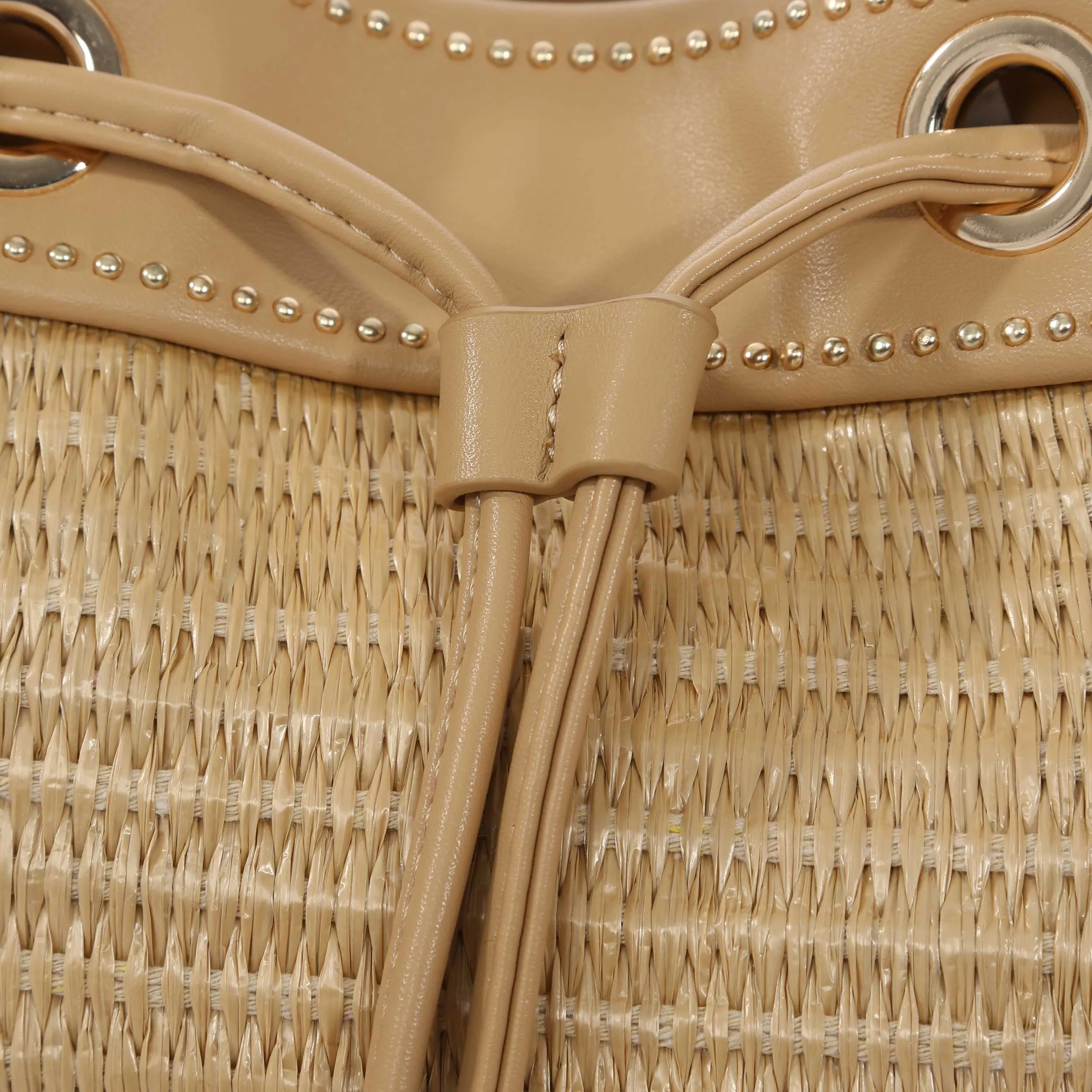 Valentino Bags Float Ladies Bucket Bag in Natural