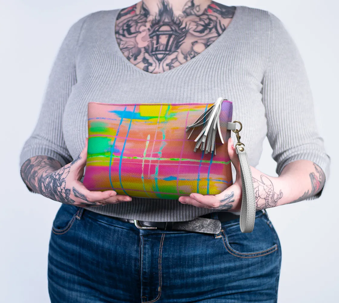 Vegan Leather Accessory Bag *Punk Plaid*