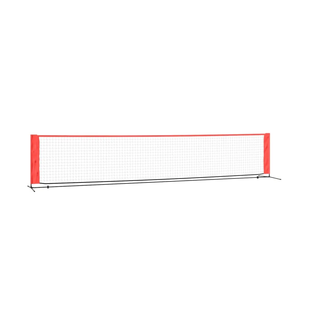 vidaXL Tennis Net Black and Red 500x100x87 cm Polyester